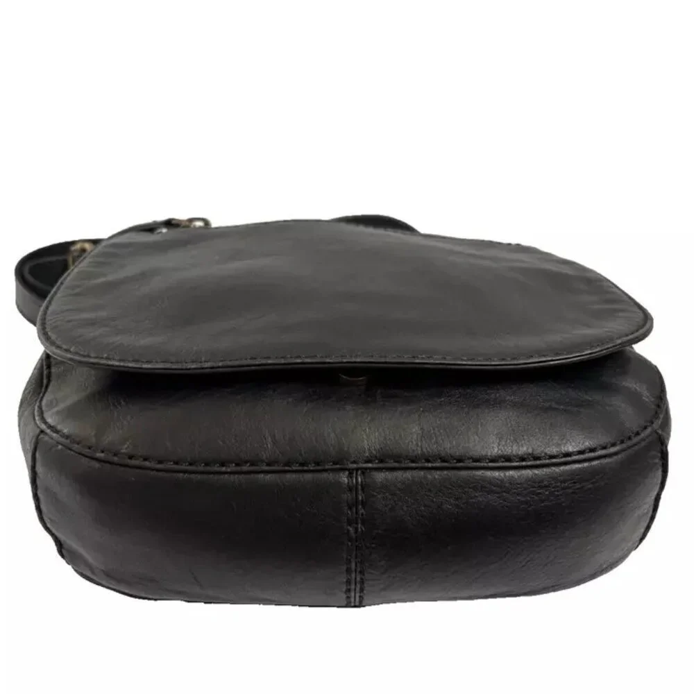 Fossil crossbody shoulderbag Leather Black shoulderbag Purse   W-10